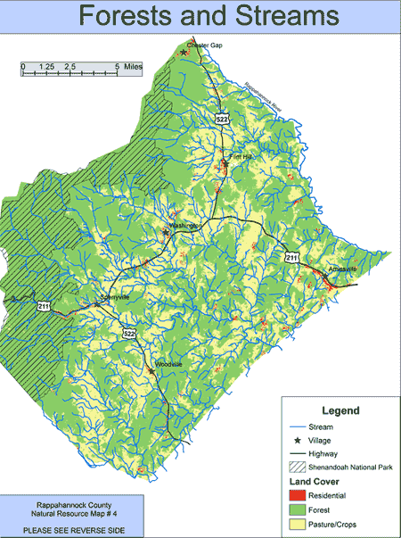 Map Showing Forests and Streams of Rappahannock County